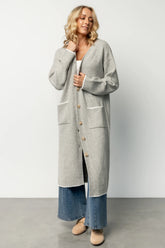 Senna Longline Cardigan | Light Gray